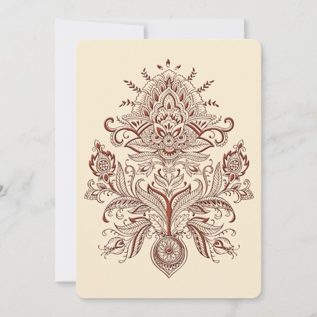 Indian Paisley Einladung (Vorderseite)