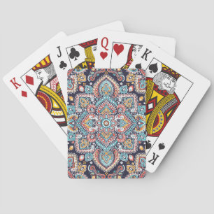 Indian Paisley: Ethnisches Mandala Muster Spielkarten