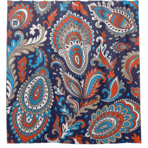 Indian Paisley Medallion Ethnisches Muster. Duschvorhang