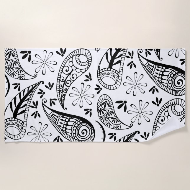 Indian Paisley Pattern Mankolam Strandtuch (Vorderseite)