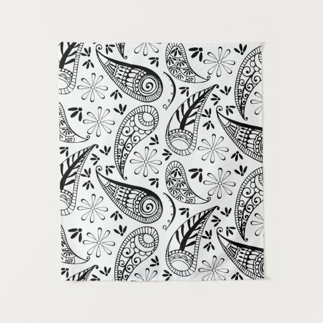 Indian Paisley Pattern Mankolam Wandteppich (Vorderseite)