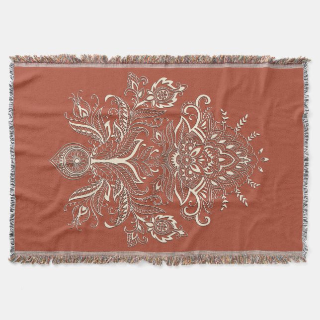 Indian Paisley - Throw Blanket Decke (Vorderseite)