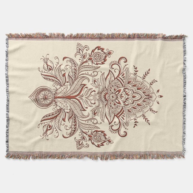 Indian Paisley - Throw Blanket Decke (Vorderseite)