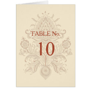 Indian Paisley - Tischnummer Card