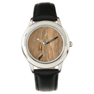 Indian Palm Eichhörnchen auf einem Baumstamm Armbanduhr