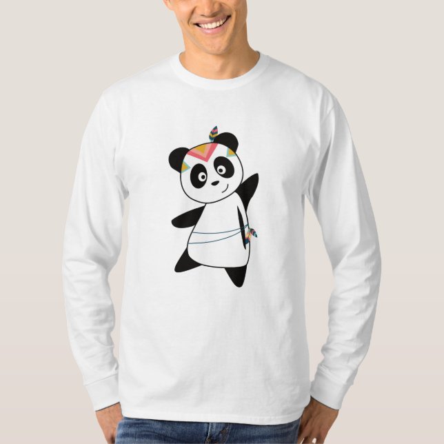 Indian Panda Bear Fashing Teddy Fether Niedlich T-Shirt (Vorderseite)