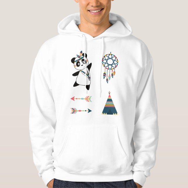 Indian Panda Bear Sticker Set Teepe Hoodie (Vorderseite)