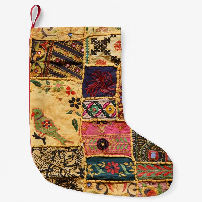 Indian Patchwork: Hampi Market Cloth. Kleiner Weihnachtsstrumpf (Vorderseite)