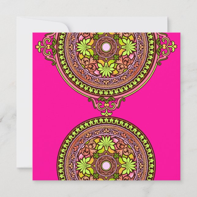 Indian Pink Disks Hochzeitseinladung Einladung (Vorderseite)