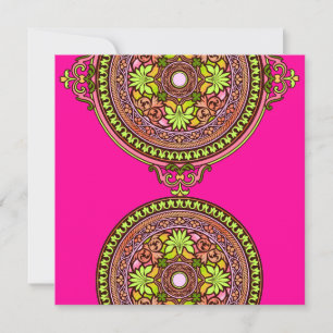 Indian Pink Disks Hochzeitseinladung Einladung