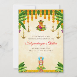 Indian poja laden Satyanarayan Katha Einladung ein