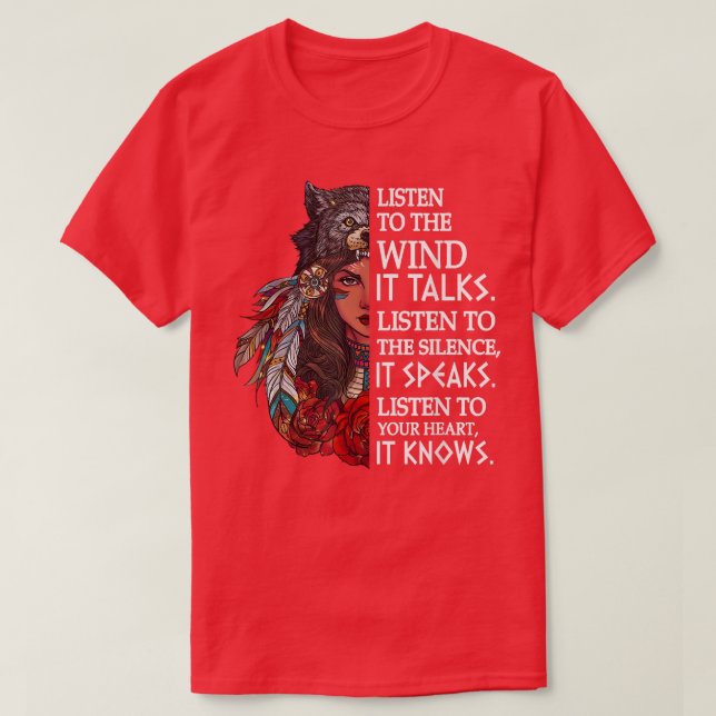 Indian Proverb Native American Inspirational Motiv T-Shirt (Design vorne)