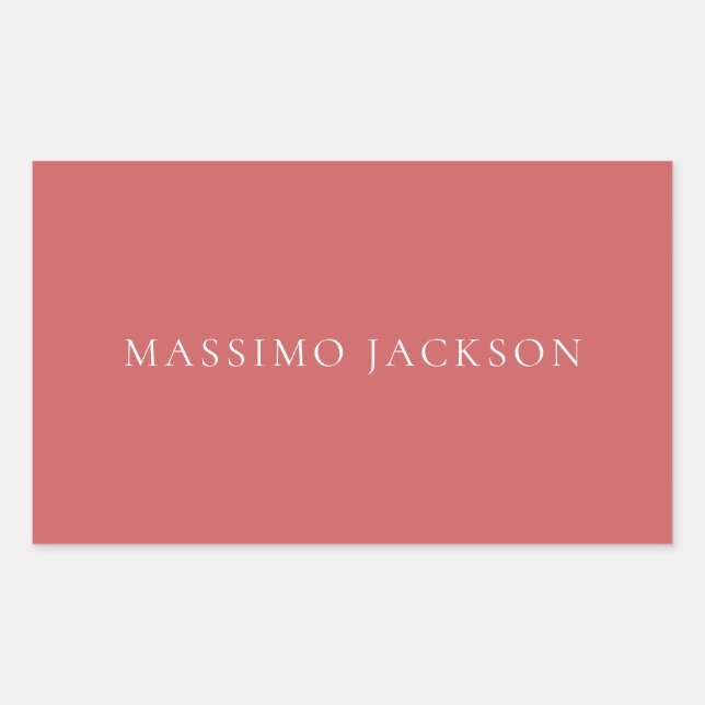 Indian Red Minimalist Plain Modern Aesthetic Look Rechteckiger Aufkleber (Vorderseite)