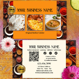 Indian Restaurant QR Code Foto Social Media Visitenkarte