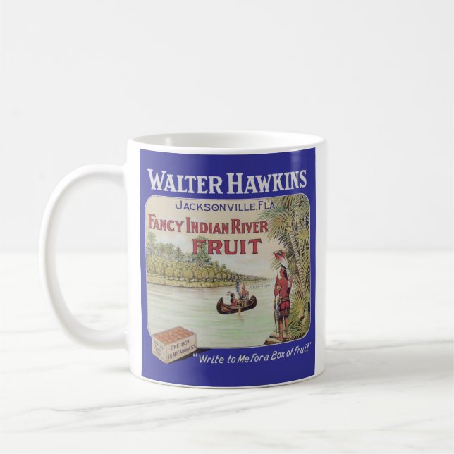 Indian River Fruit Vintage Fruit Crate Kaffeetasse (Links)