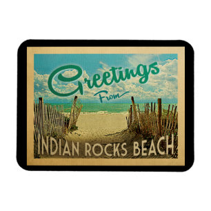 Indian Rocks Beach Vintage Travel Magnet