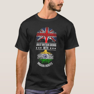 Indian Roots Immigrations Herkunft Great Britain I T-Shirt