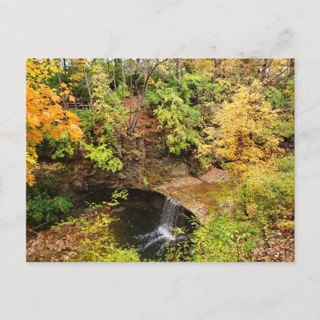 Indian Run Falls Park im Herbst, Dublin, Ohio Postkarte (Vorderseite)