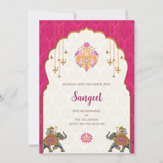 Indian Sangeet Einladung & indische Hochzeitkarten