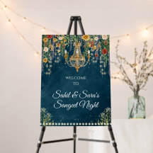 Indian Sangeet sign & Sangeet Night Welcome Board