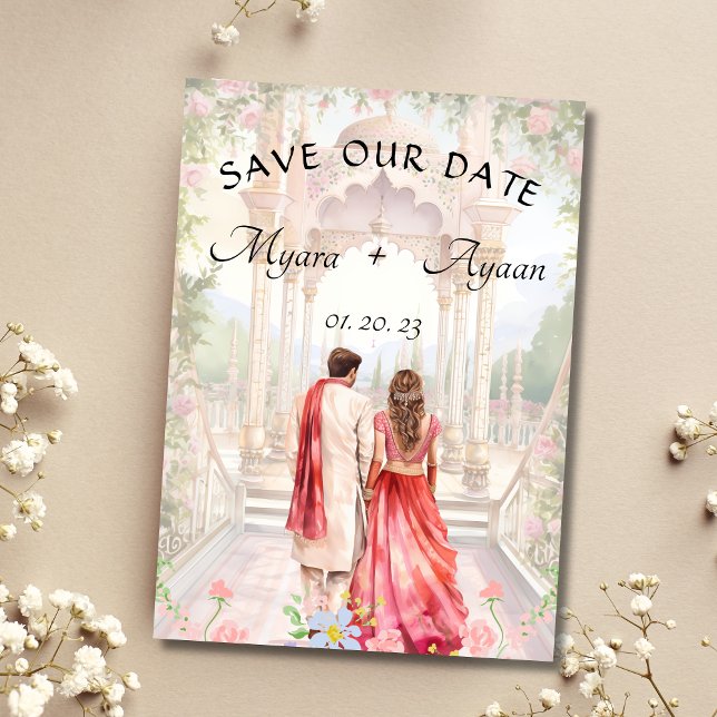 Indian Save the date template Indian wedding card Einladung (Von Creator hochgeladen)