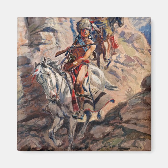 Indian Scouting Party, 1900 von Charles Marion Rus Magnet (Vorne)