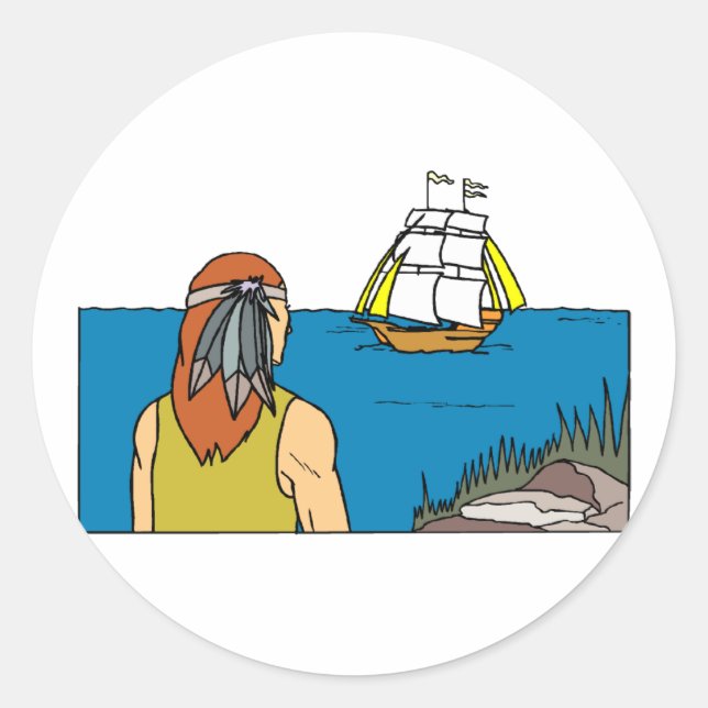 Indian Spots Mayflower Runder Aufkleber (Vorderseite)