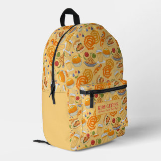 Indian Street Food Pattern Colorful Festive Chai  Bedruckter Rucksack