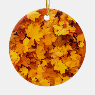 Indian Summer Golden Blätter Keramik Ornament