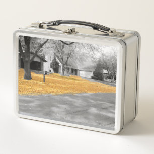 Indian Summer Golden Blätter Metall Lunch Box