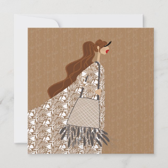 Indian Summer Look Fashion Illustration Card Einladung (Vorderseite)