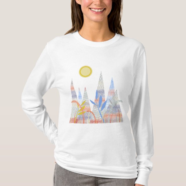 "Indian Summer Mountains" Langarmshirt T-Shirt (Vorderseite)