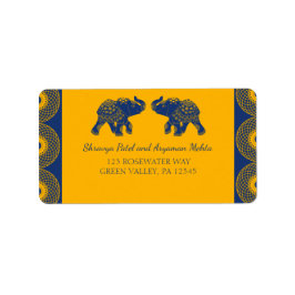 Indian Themed Elefanten bei Royal Blue Wedding  Adressaufkleber