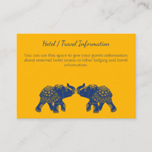 Indian Themed Elefanten bei Royal Blue Wedding Begleitkarte