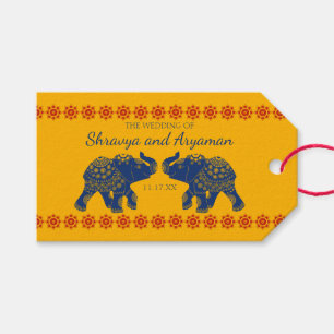 Indian Themed Elefanten bei Royal Blue Wedding Geschenkanhänger
