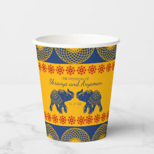 Indian Themed Elefanten bei Royal Blue Wedding Pappbecher