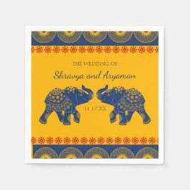 Indian Themed Elefanten bei Royal Blue Wedding Serviette