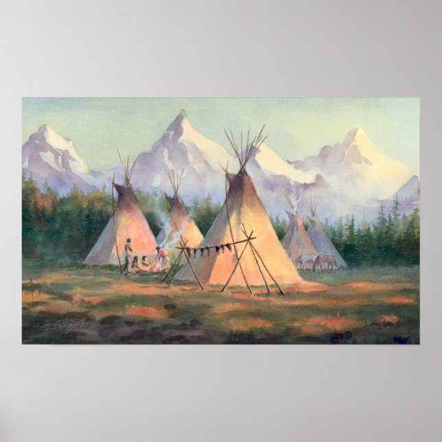 INDIAN TIPI CAMP by SHARON SHARPE Poster (Vorne)