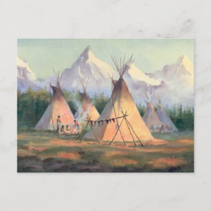 INDIAN TIPI CAMP by SHARON SHARPE Postkarte