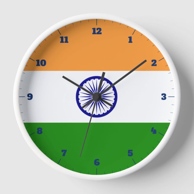 INDIAN TRICOLOR FLAG UHR (Vorderseite)