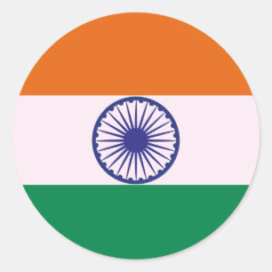 Indian Tricolor Tiranga Runder Aufkleber