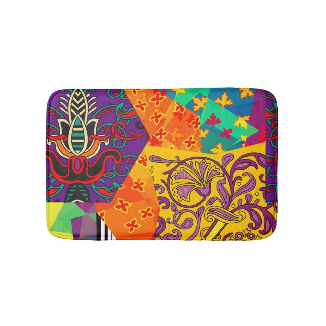 Indian Turkish Festive Patchwork Mandala Badematte (Vorderseite)