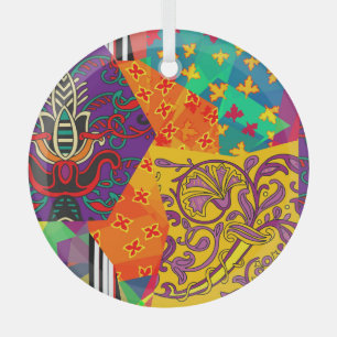 Indian Turkish Festive Patchwork Mandala Ornament Aus Glas