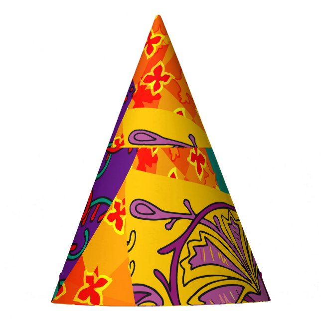 Indian Turkish Festive Patchwork Mandala Partyhütchen (Vorderseite)