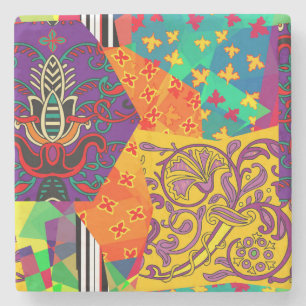 Indian Turkish Festive Patchwork Mandala Steinuntersetzer