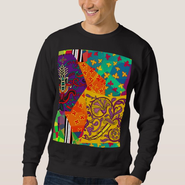 Indian Turkish Festive Patchwork Mandala Sweatshirt (Vorderseite)