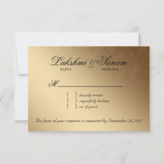 Indian UAWG Wedding Repair Card Damask Baby Pink RSVP Karte