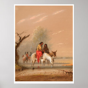 Indian Watering their Mounts (1068A) Poster