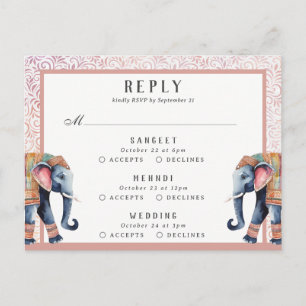 Indian Wedding Elephant Multi Event UAWG Response Postkarte