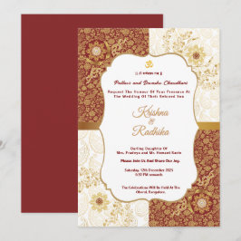 Indian wedding ethnic luxury Hindu invitation Einladung